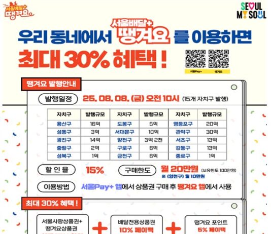소비자도 사장님도 서울배달로 ‘최대 30%’ 혜택(+)을 몽땅 땡겨요!