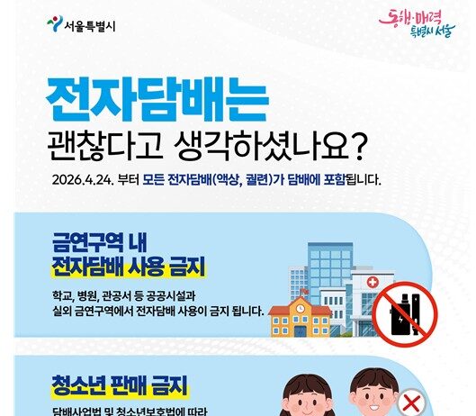 “이제 전자담배도 금연구역서 과태료”…홍보 및 계도, 서울시 합동 점검